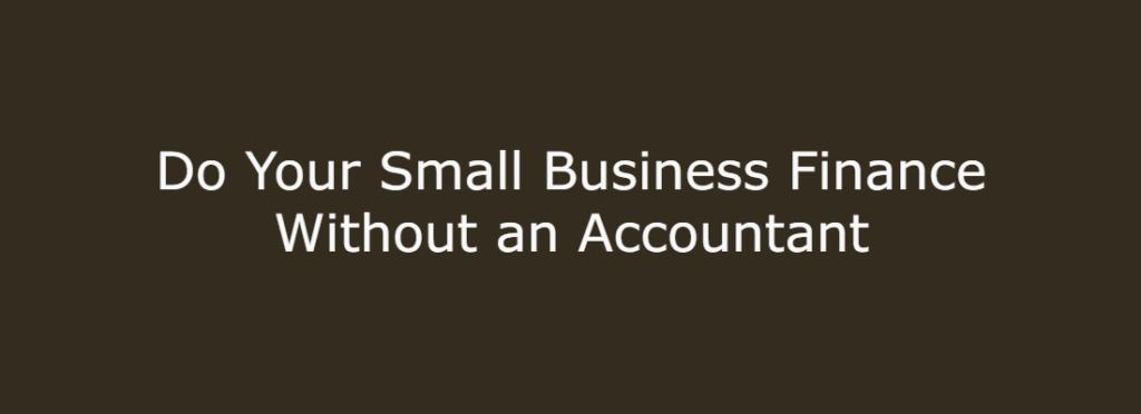 Do Your Small Business Finance Without an Accountant